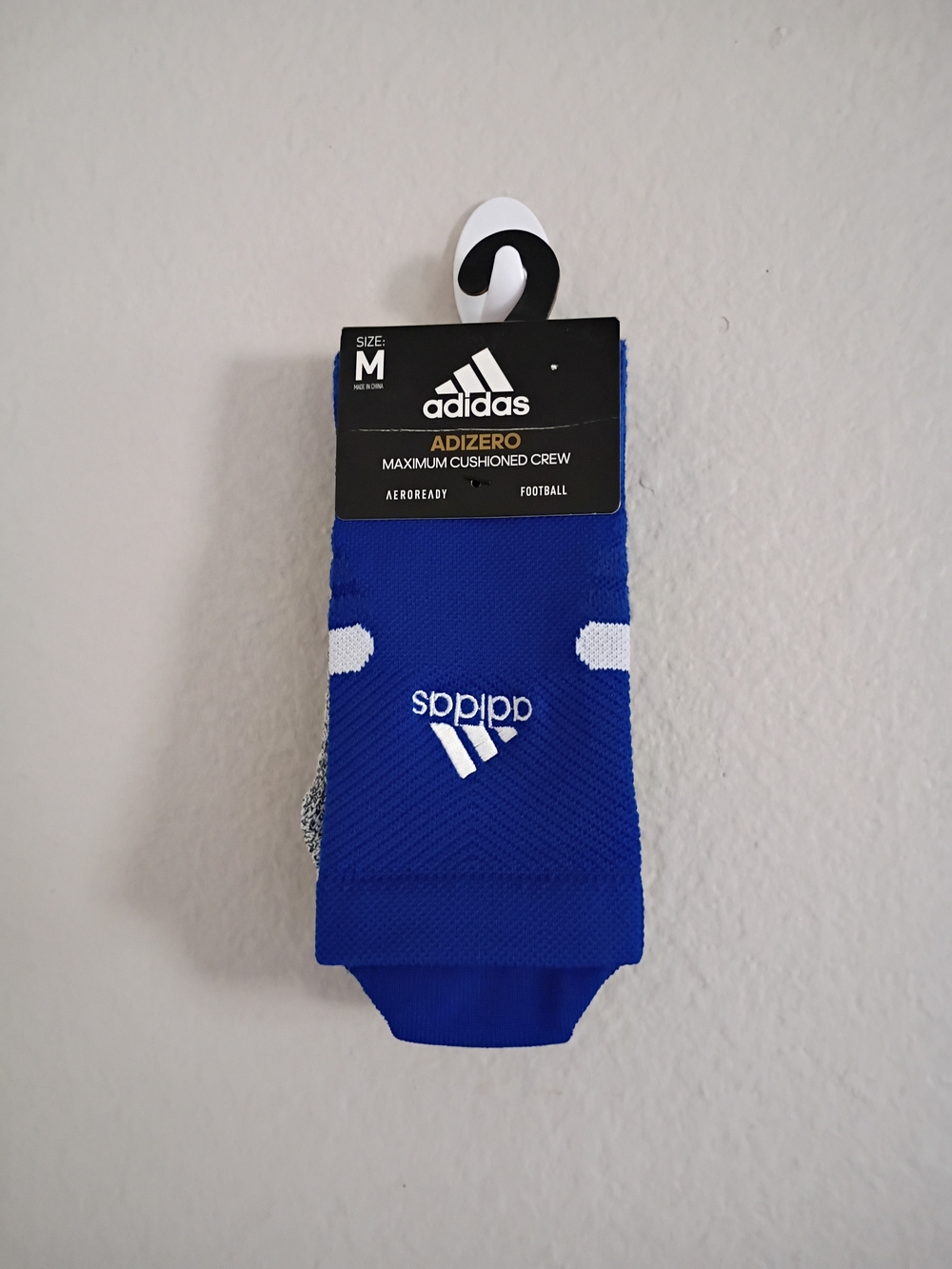 adidas Adizero Cushioned Crew Socks - Royal Blue with White Accents